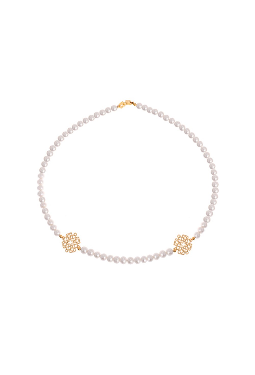 Pearls Camelia Silver Necklace - фото 122932