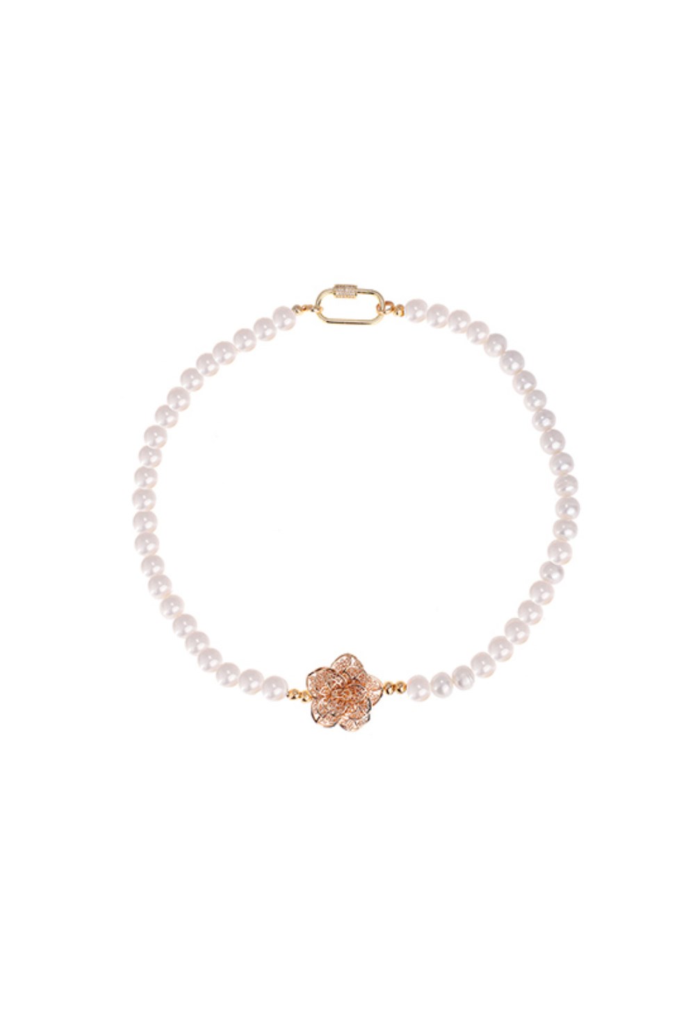 Pearls Square Gold Necklace - фото 122935
