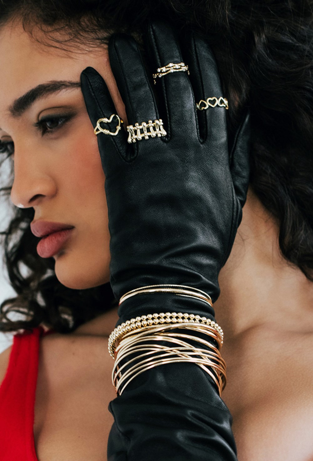 Bracelet in two rows of metal beads Rhodium - фото 123058