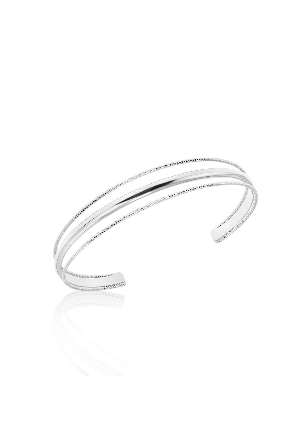 Bracelet in two rows of metal beads Gold - фото 123060