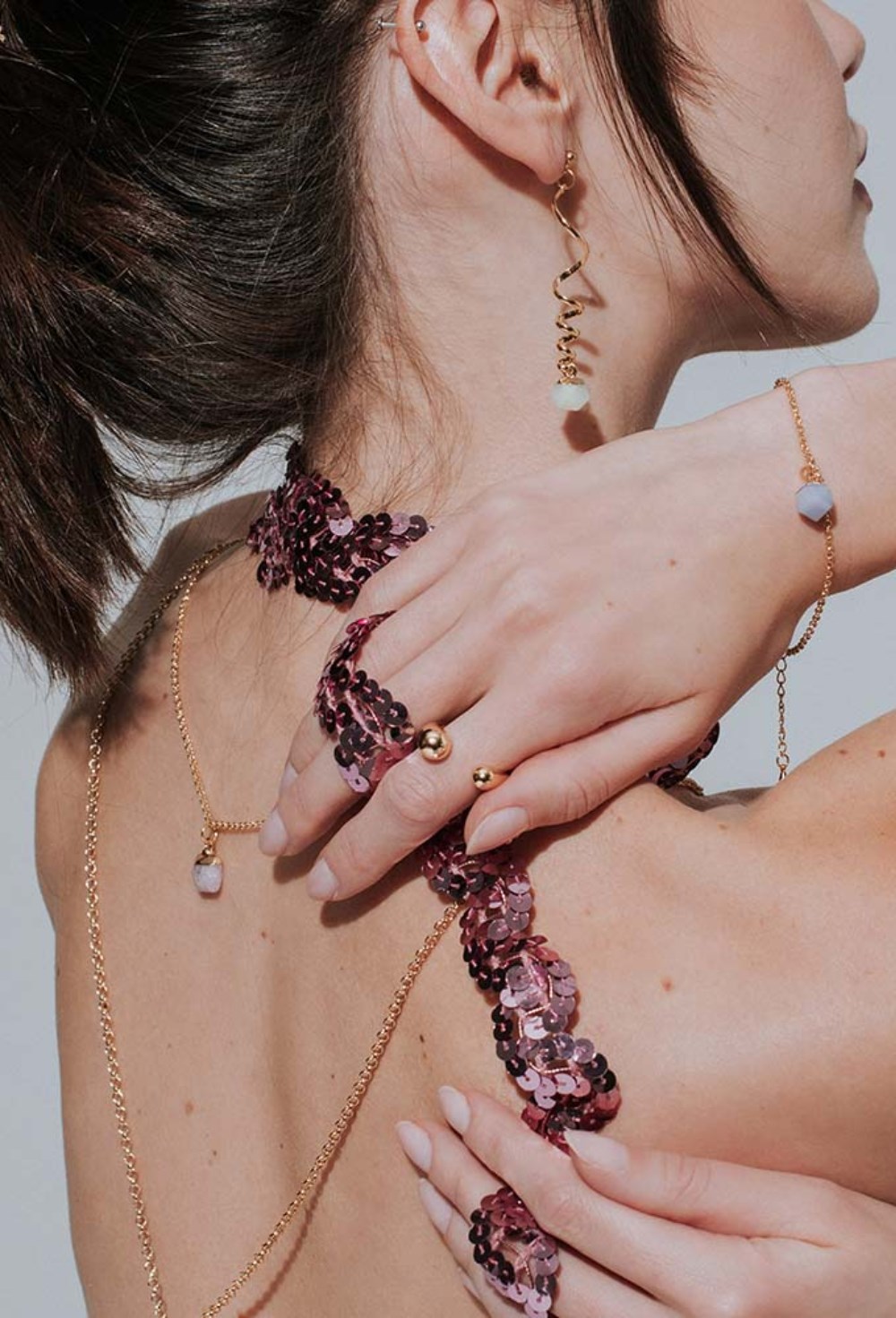 Bracelet Pink Quartz and Pearls - фото 123137