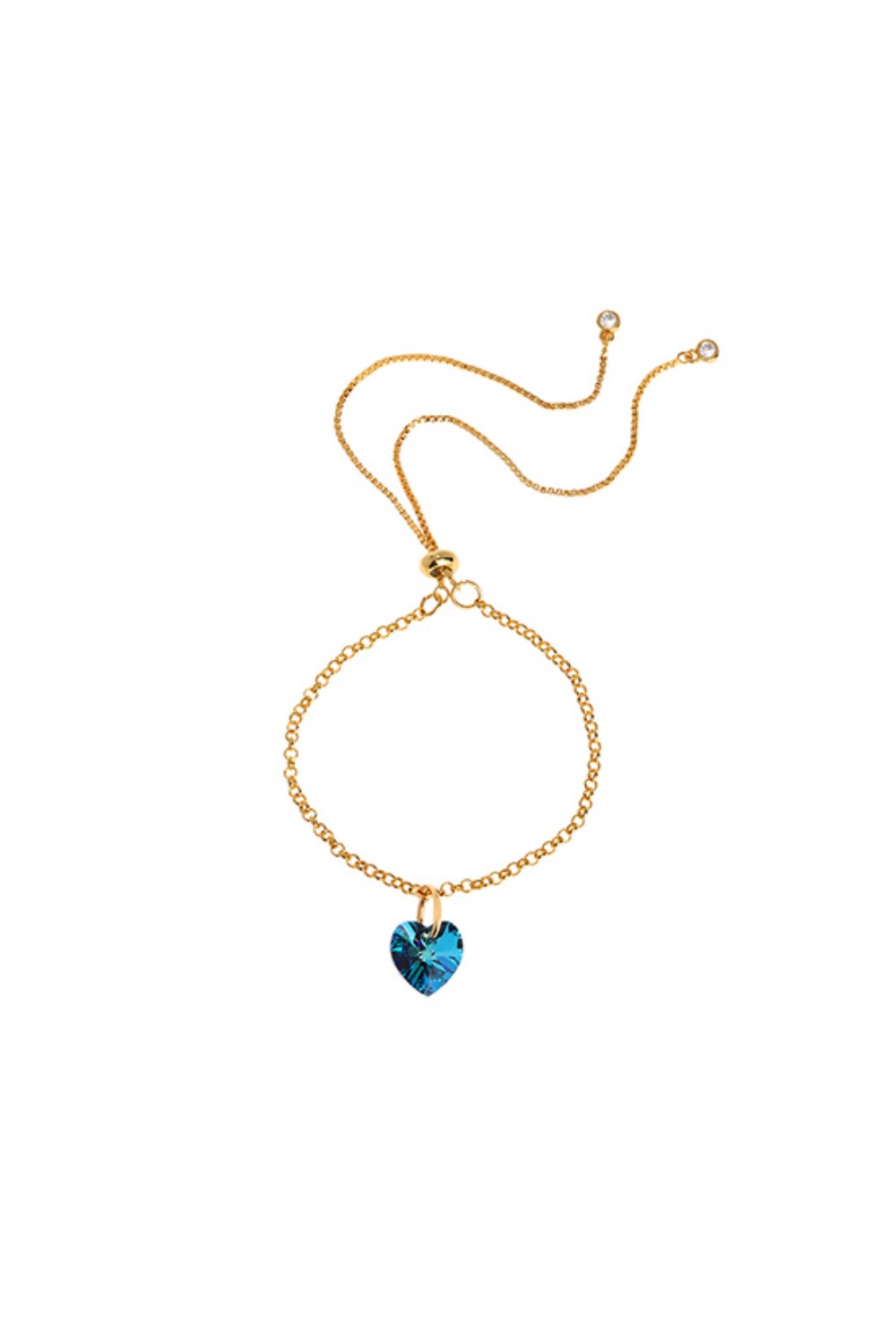Blue Medium Swarowski Heart Bracelet - фото 123160