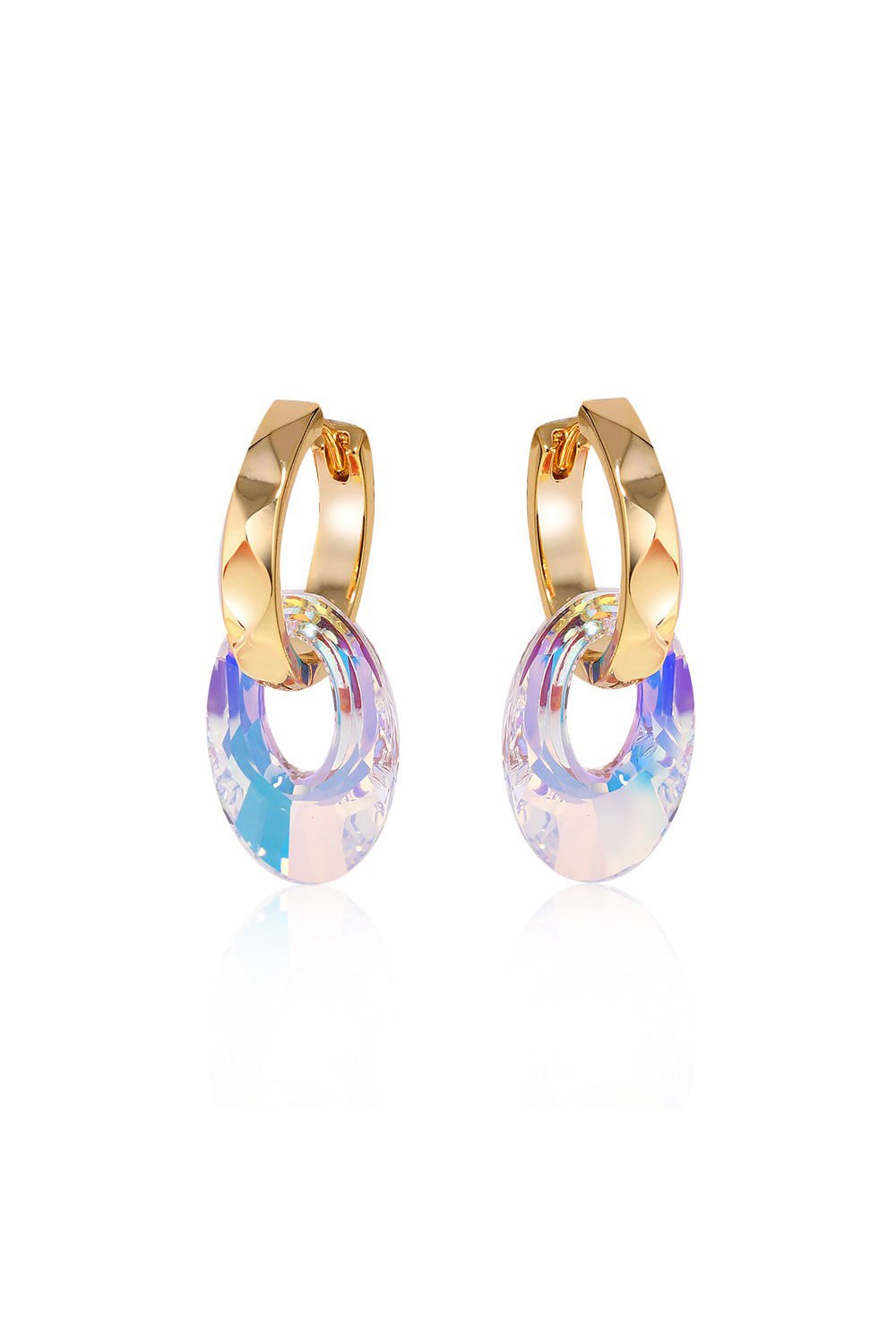 Earrings rings with Swarovski crystal - фото 123199