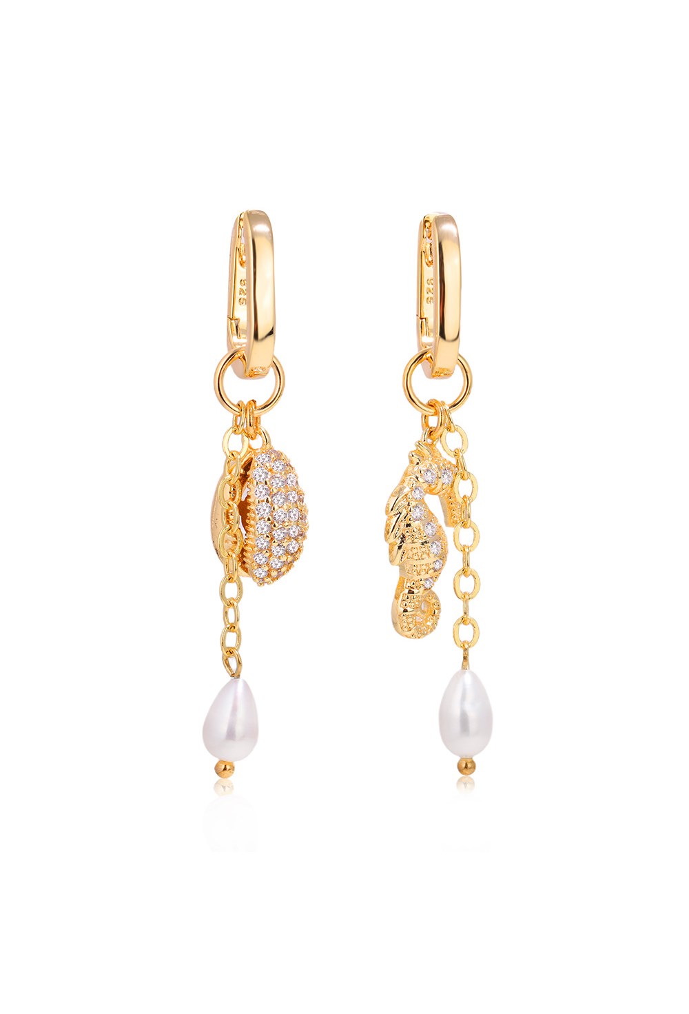 Textured Hoop Earrings Rhodium - фото 123202
