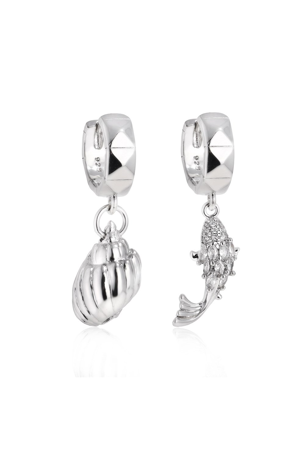 Earrings with Lavender Clover - фото 123210