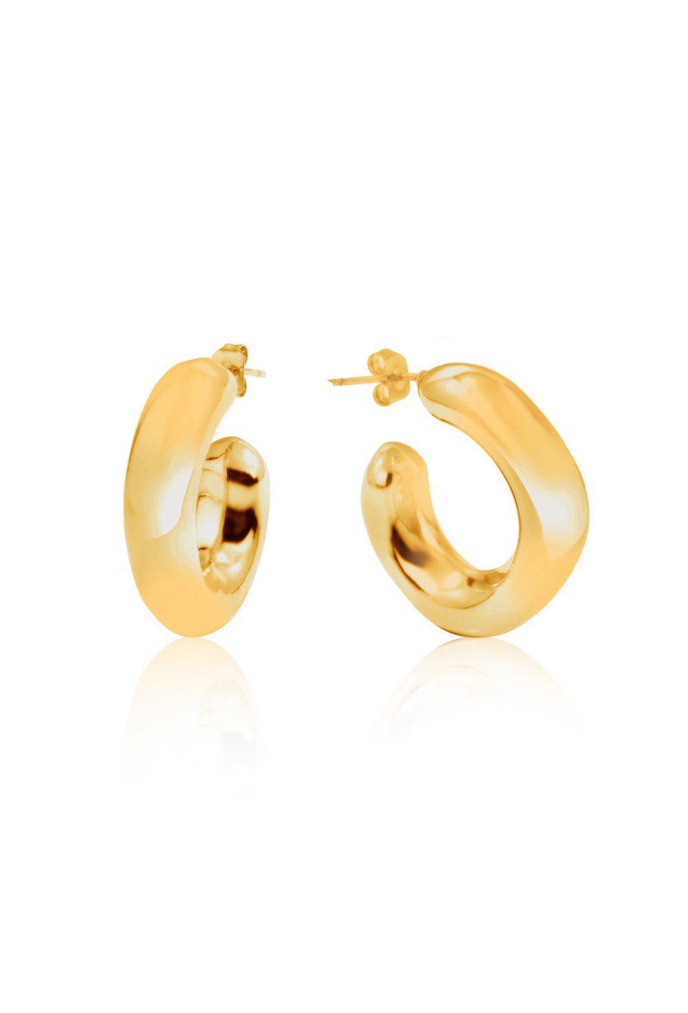 Earrings with a seam of crumpled metal - фото 123218