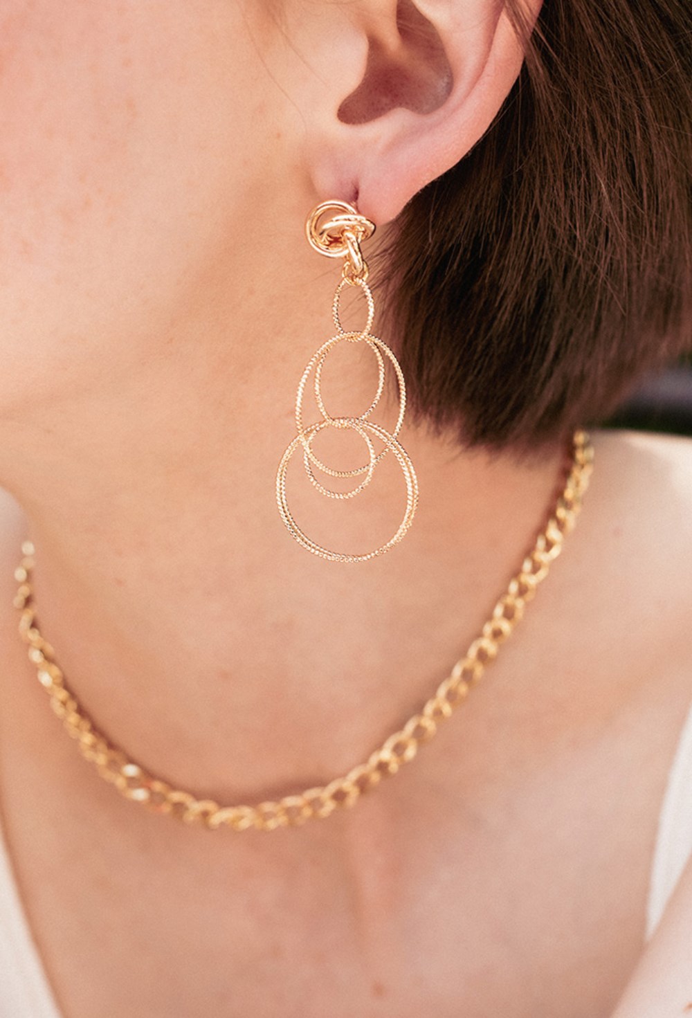 Square stud earrings - фото 123239