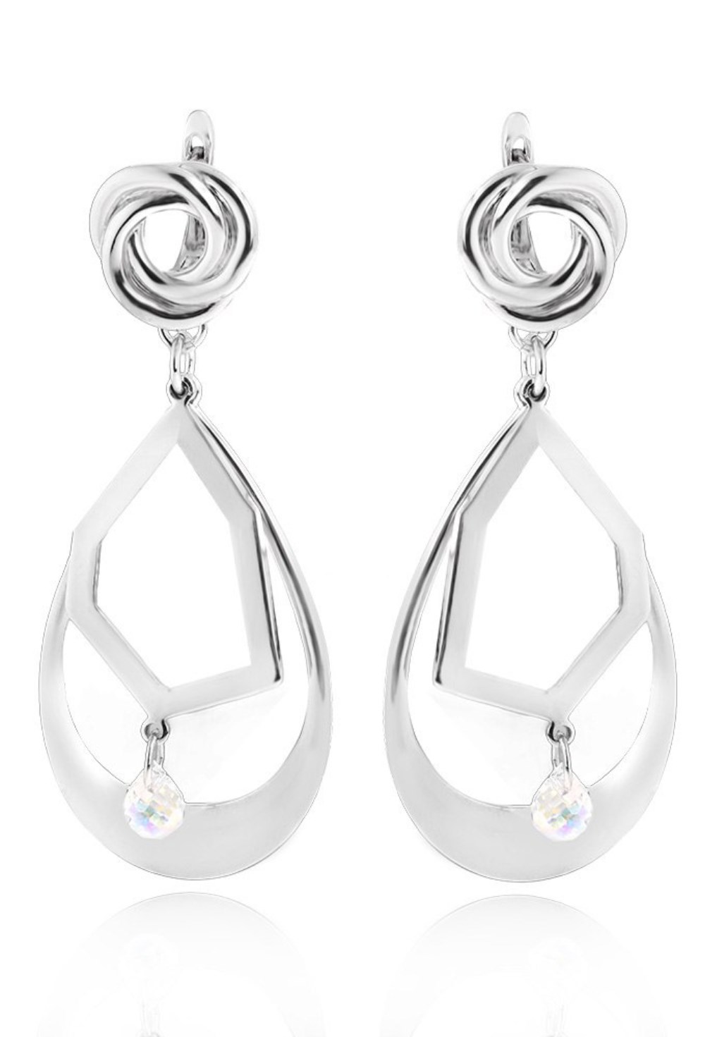 Earrings with a dancing circles pendant Gold - фото 123241