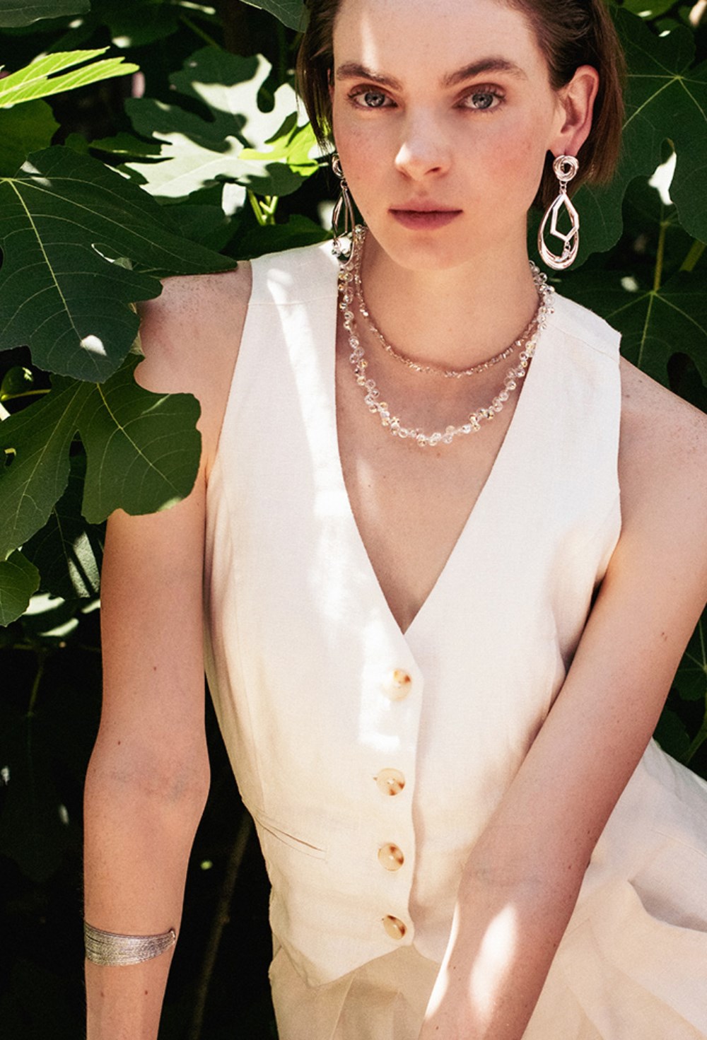 Earrings with a dancing circles pendant Gold - фото 123242