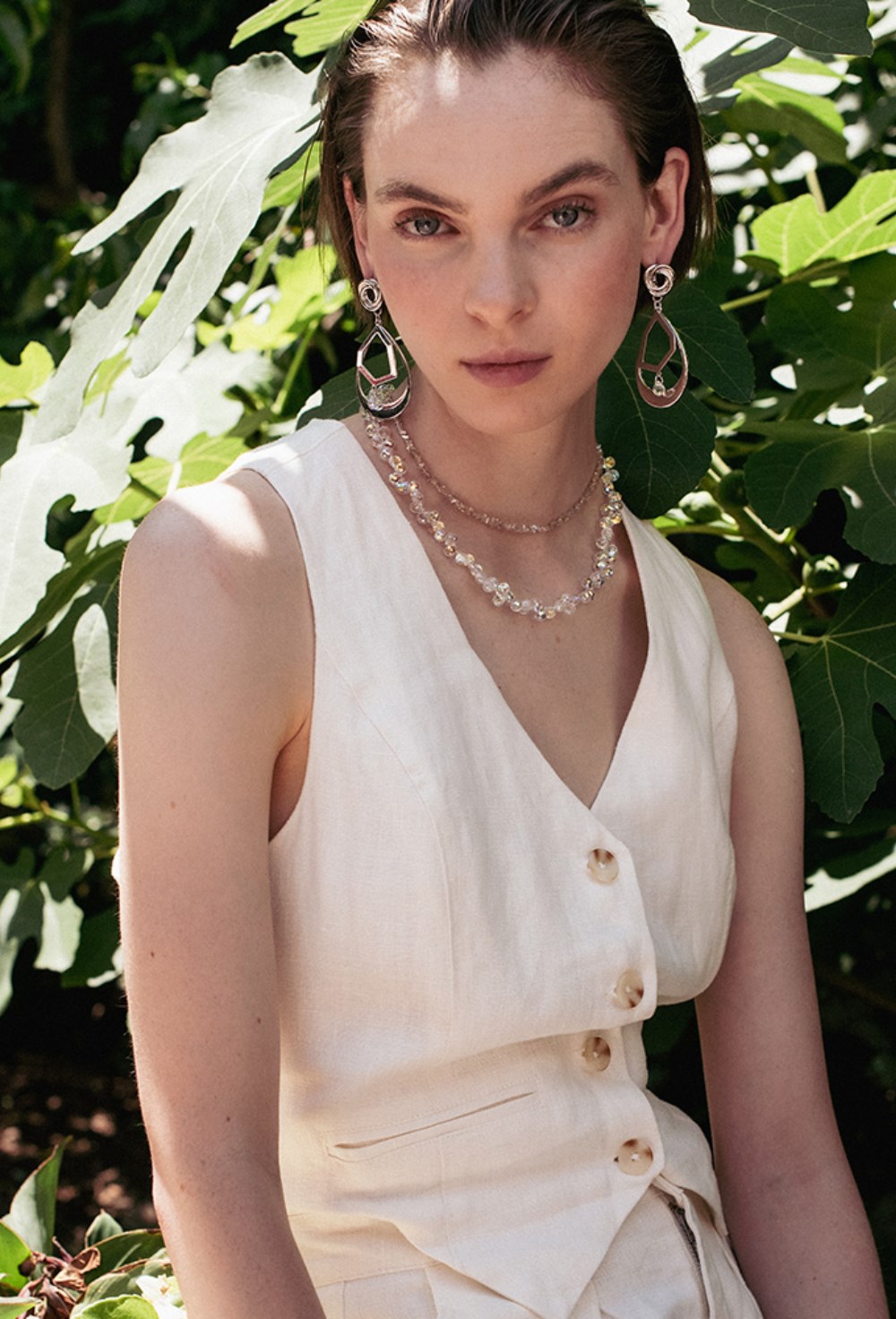 Earrings with a dancing circles pendant Gold - фото 123243