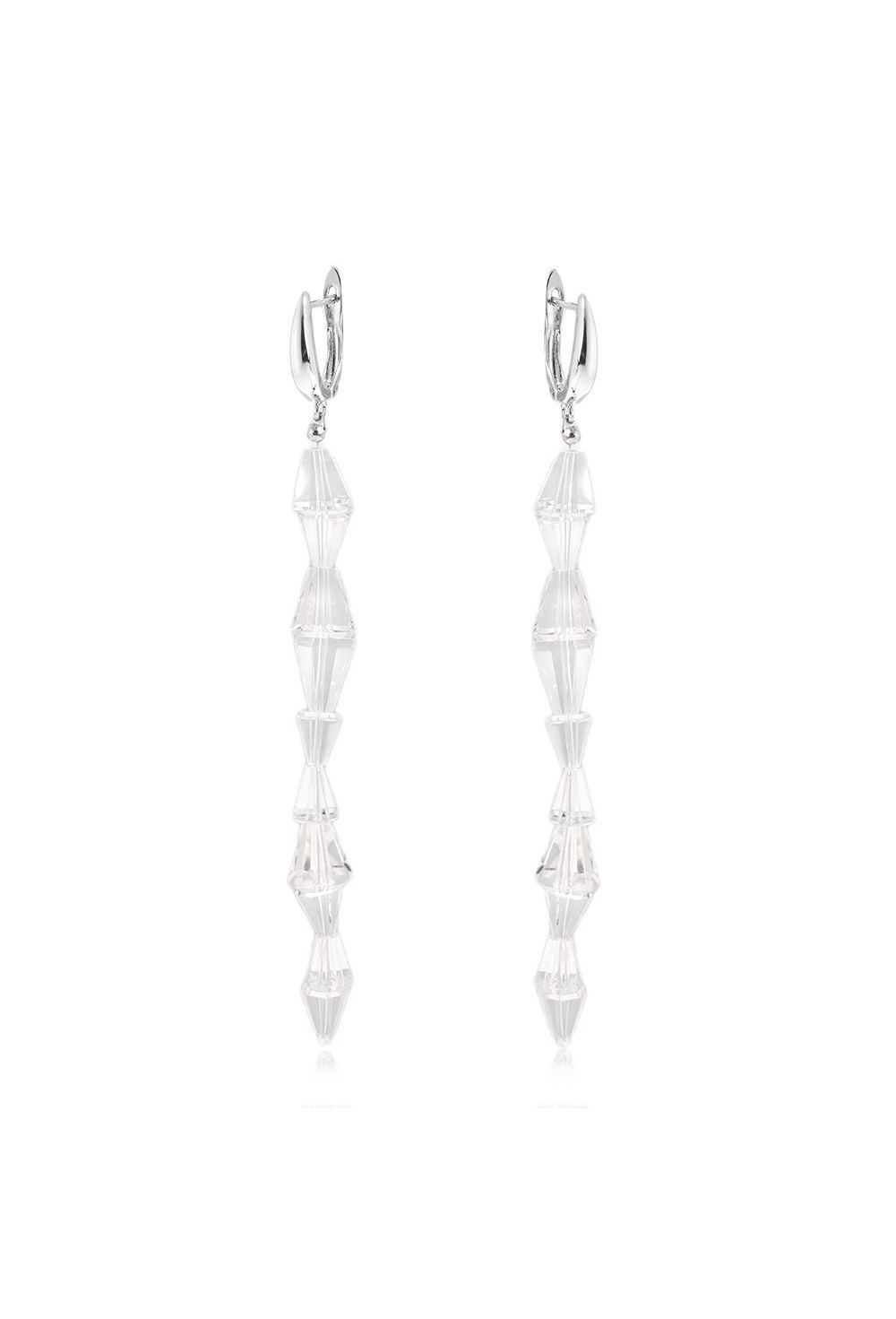 Long earrings with Green Jasper stone Gold - фото 123271