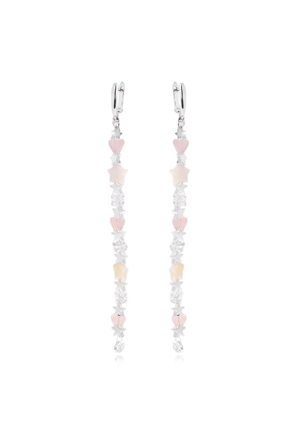 Long earrings with Rhinestone Crystals Rhodium - фото 123274