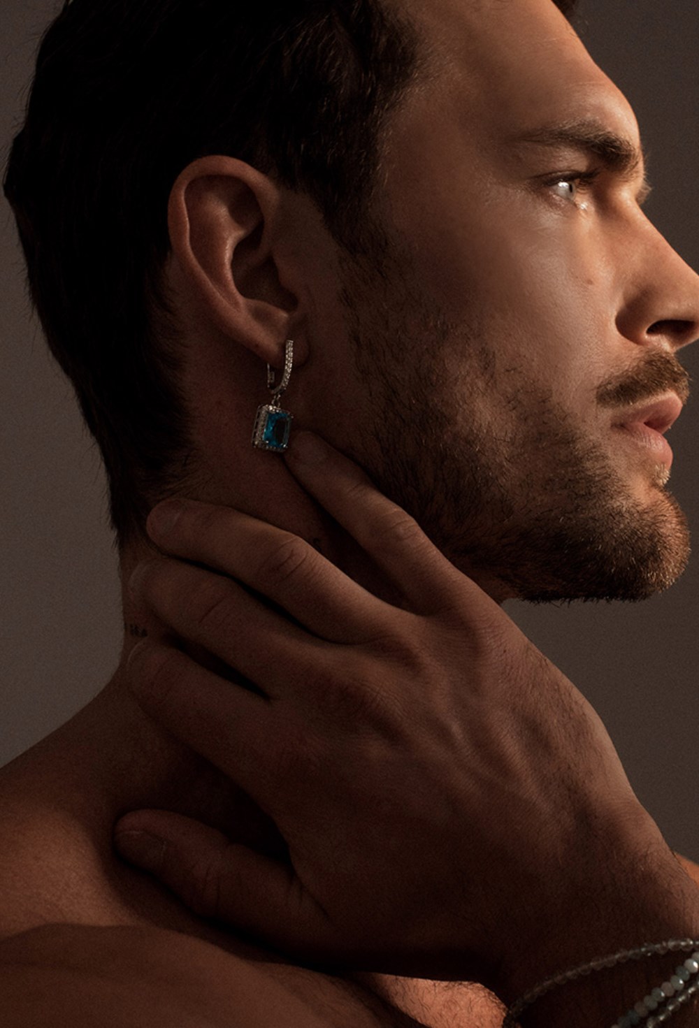 Swarovski Blue Heart Pendant Earrings - фото 123362