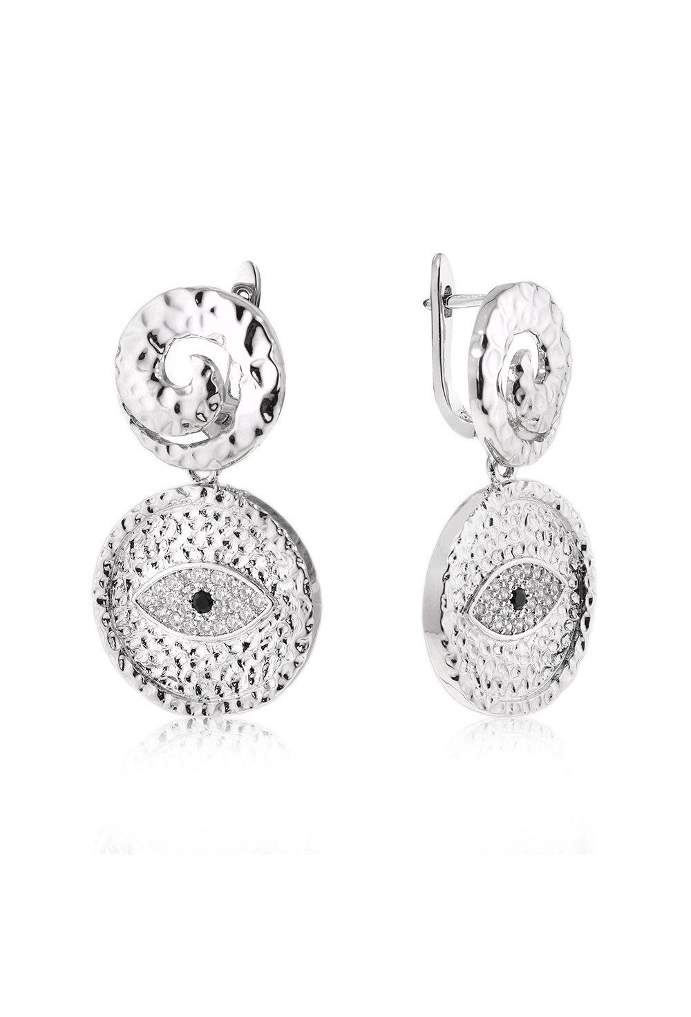 Drop Earrings with Colored Pendants - фото 123375