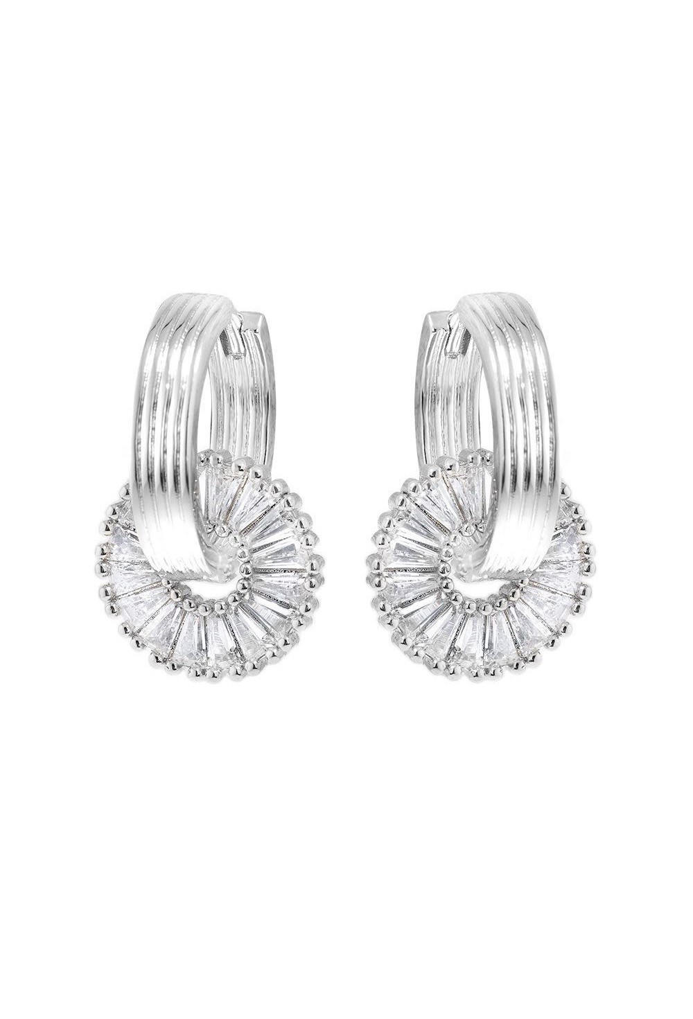 Congo earrings with a scattering of cubic zirconia Gold - фото 123377