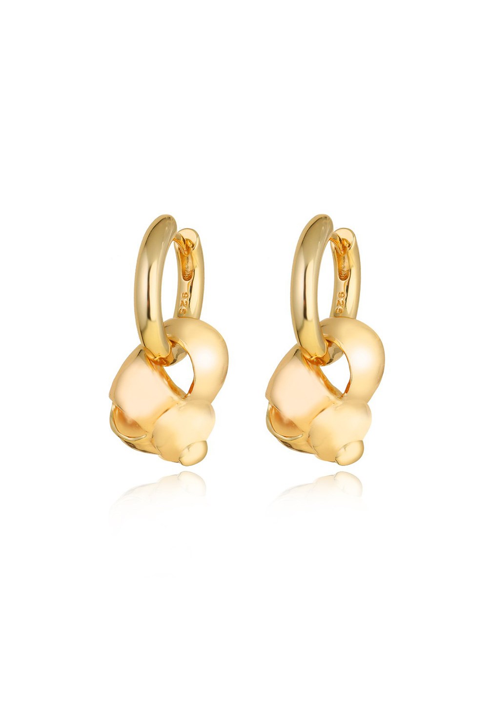 Small congo earrings with removable shell pendants Gold - фото 123388