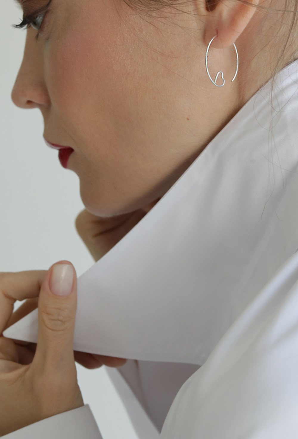 Hoops Heart Earrings Silver - фото 123409