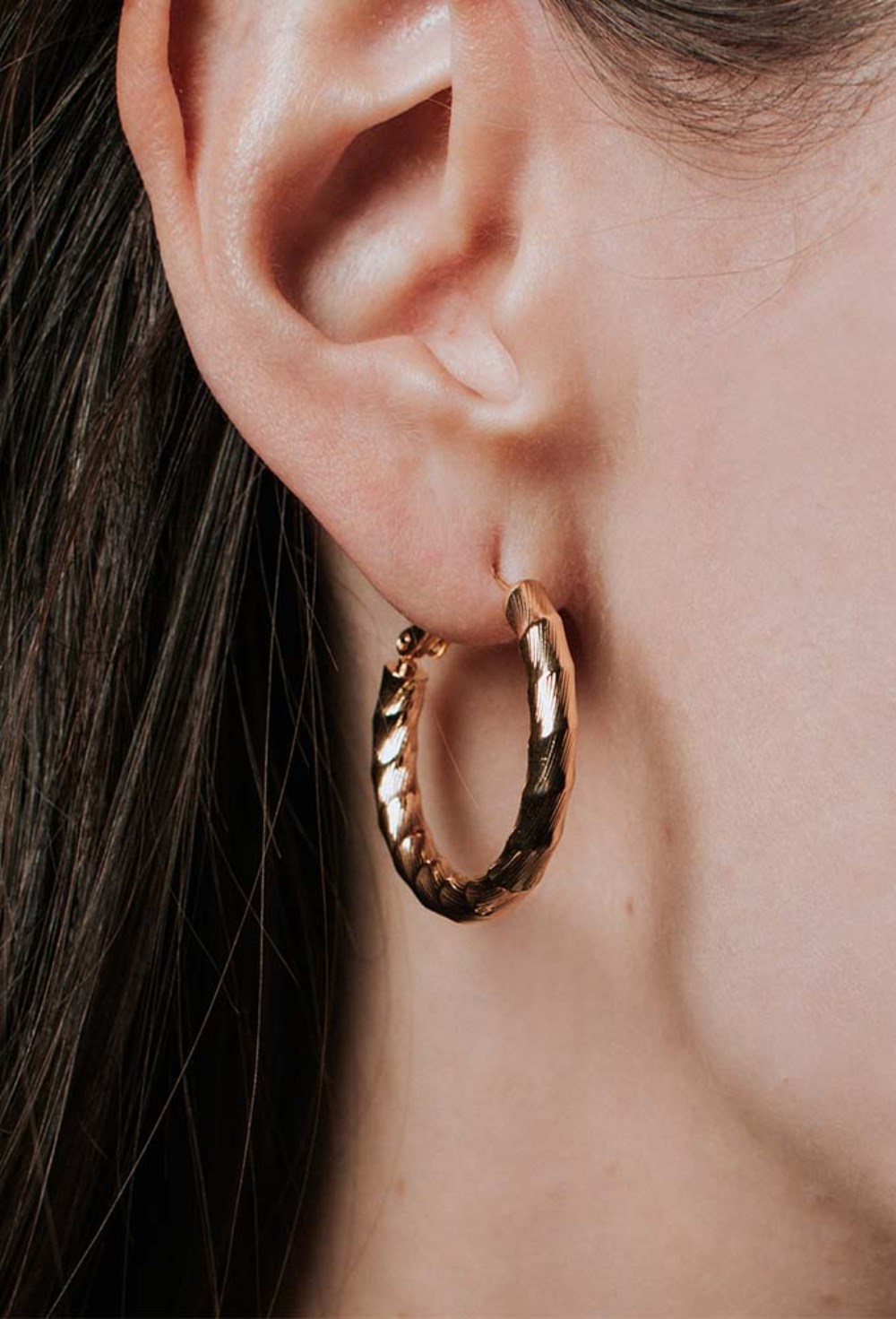 Hoops Earrings Geometry Gold Plated - фото 123411