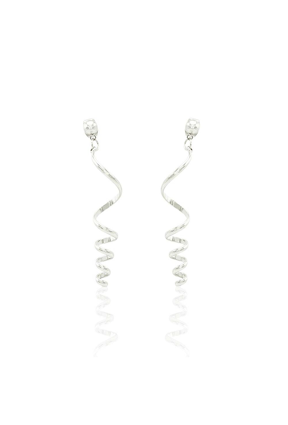 Spiral Earrings Rhodium Plating - фото 123414