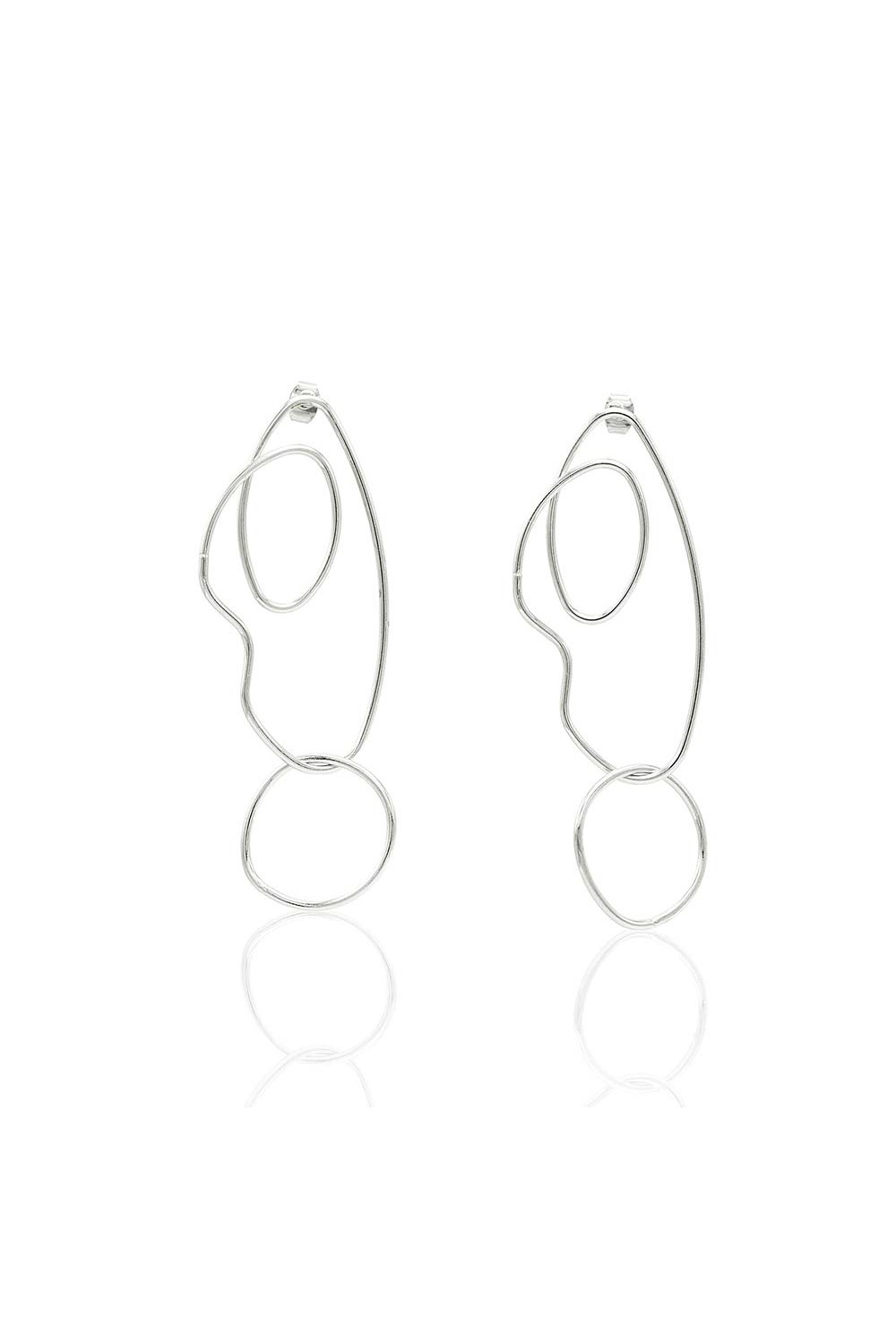Geometric Earrings Rhodium Plated - фото 123419