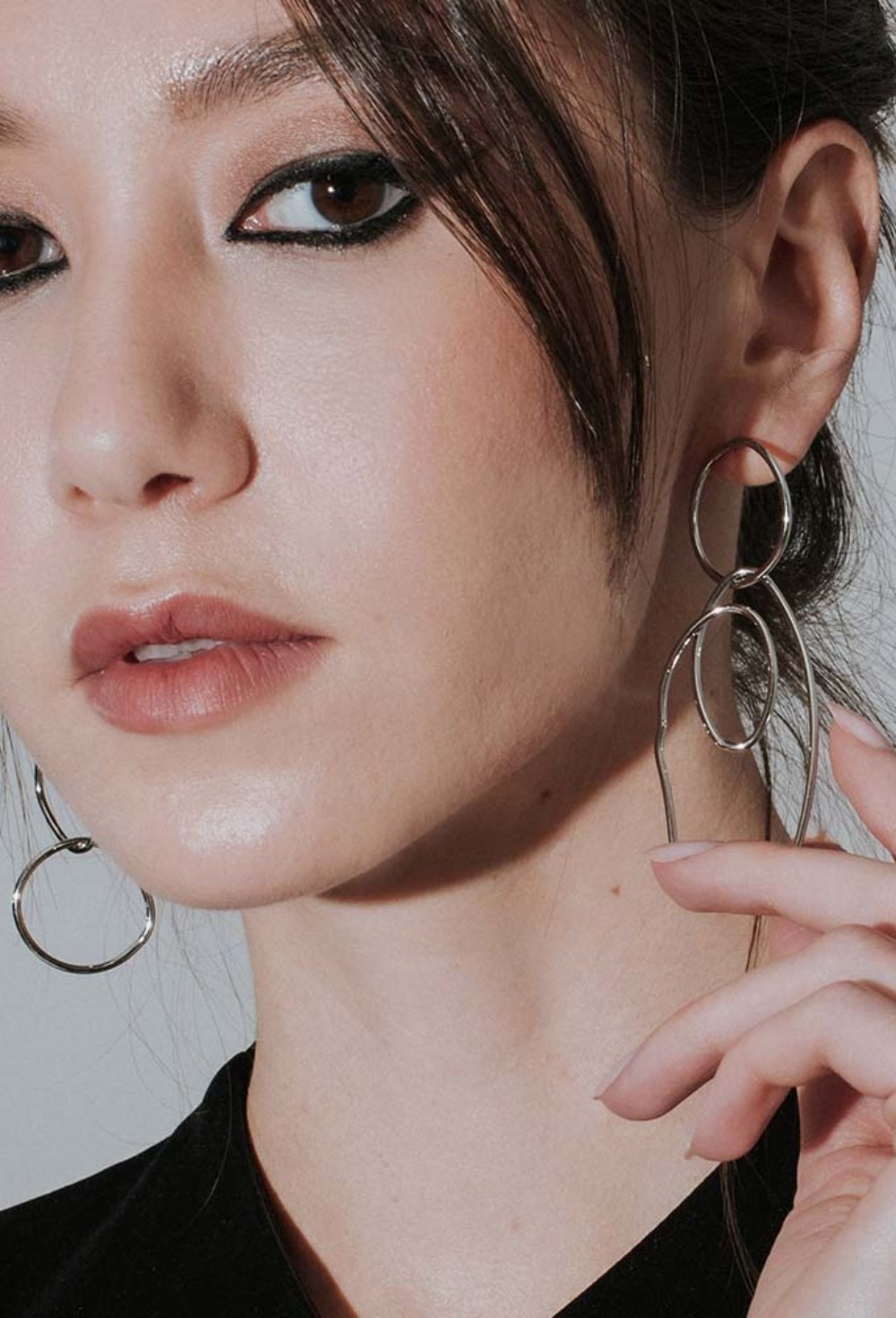 Geometric Earrings Rhodium Plated - фото 123420