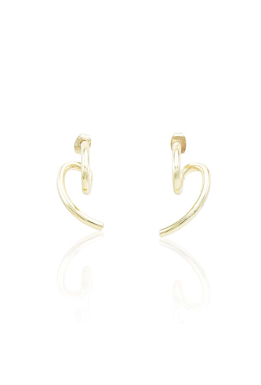 Asymmetric Spiral Earrings Gold Plating - фото 123433