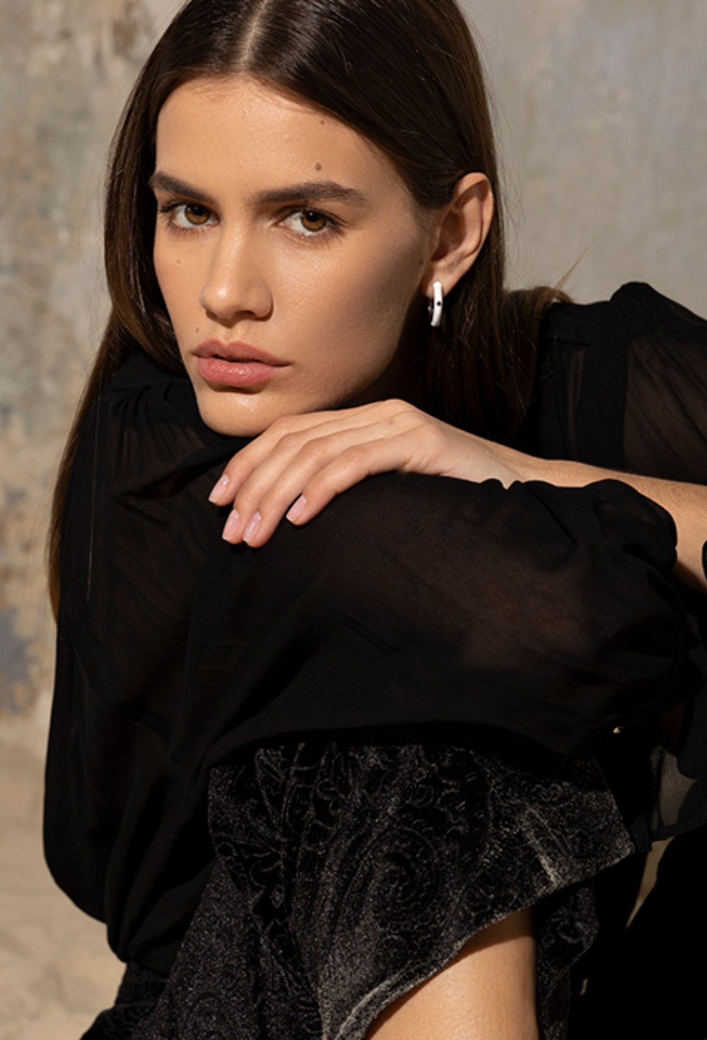 Hoops Mother of Pearl Rhodium - фото 123448