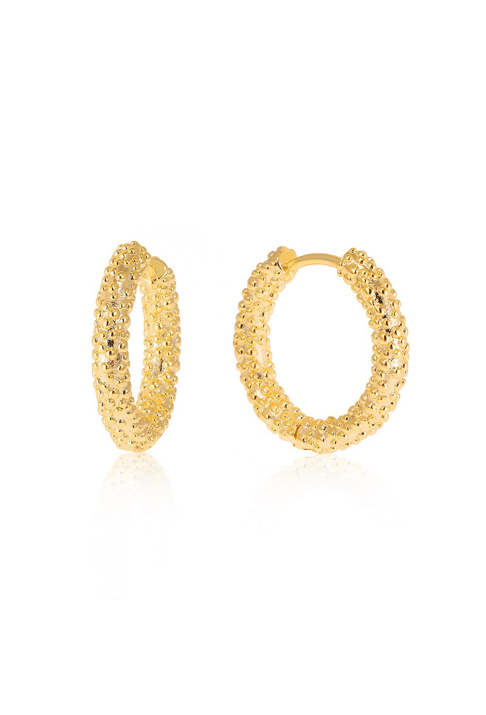 Sugar Effect Hoops Earrings Gold - фото 123452