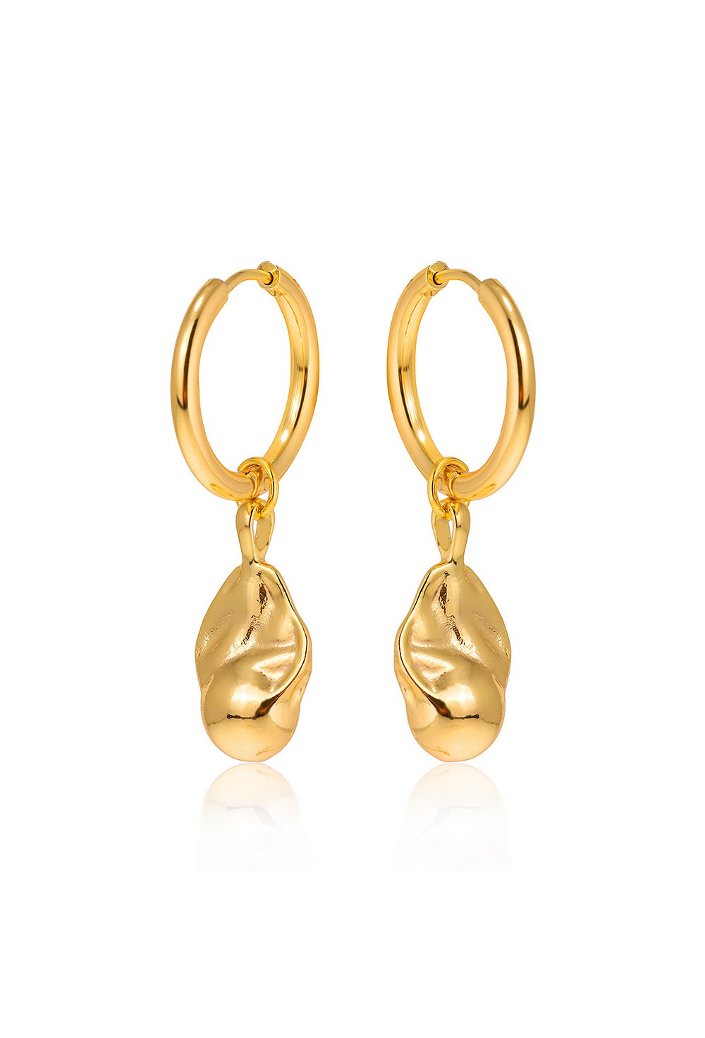 Hoops Gold Pearl Earrings - фото 123455