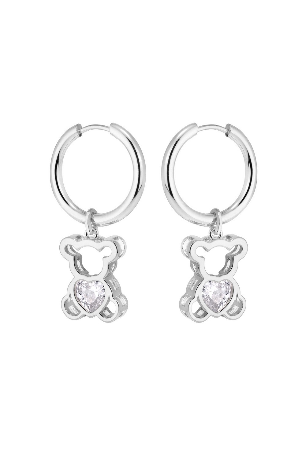 Hoops Earrings with Teddy Charms - фото 123465