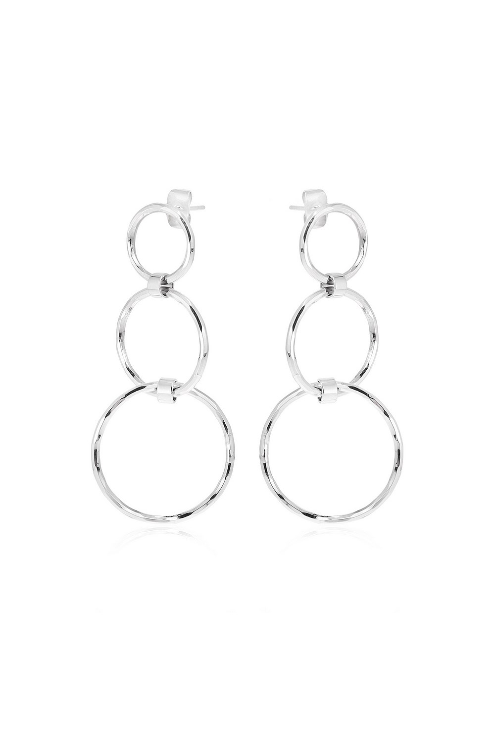 Circle Rhodium Earrings - фото 123473