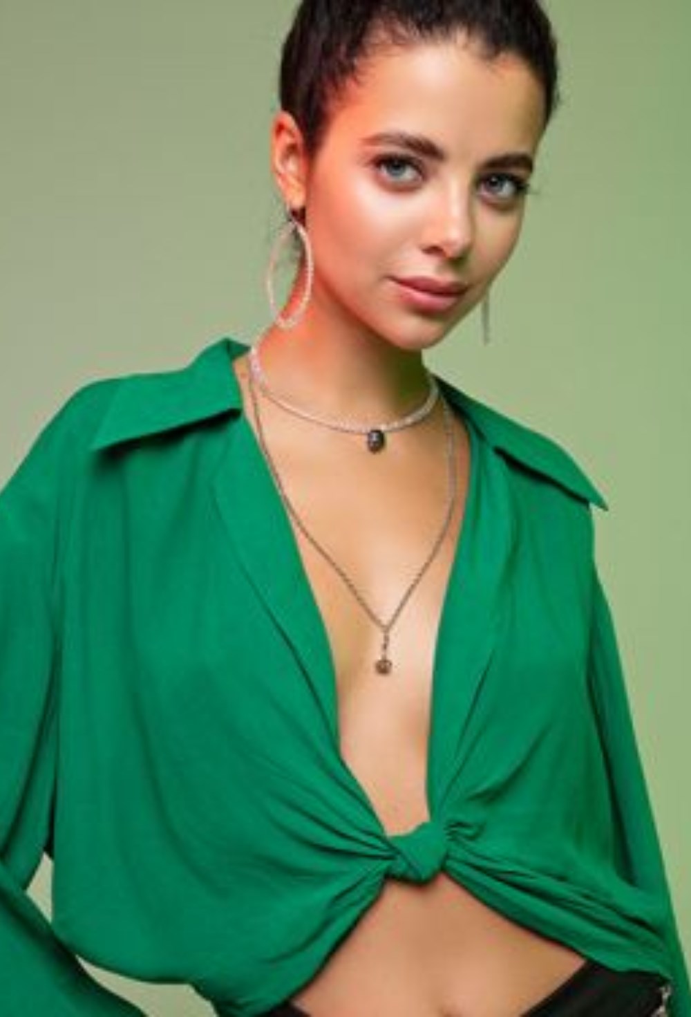 Hoops White Swarovski Earrings - фото 123478