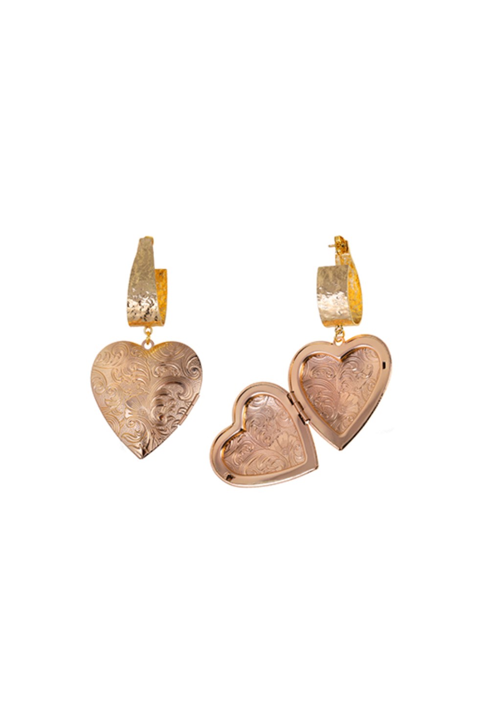 Large-Heart Wide Hoops Earrings - фото 123488