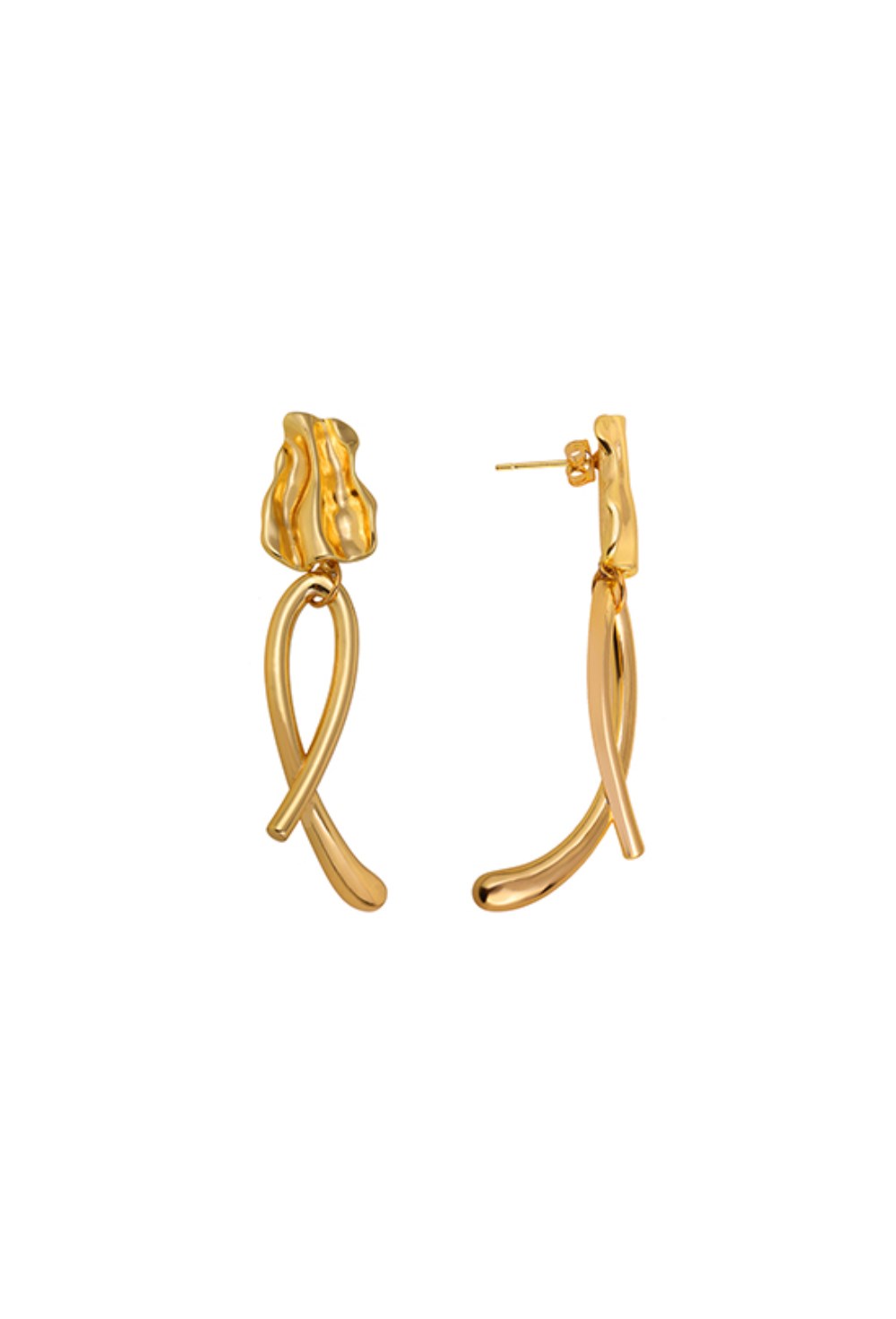 Zig Zag Gold Earrings - фото 123492