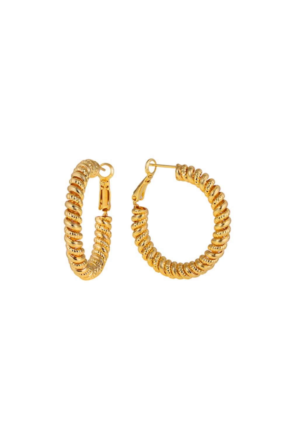 Spiral Hoops Earrings Gold - фото 123496