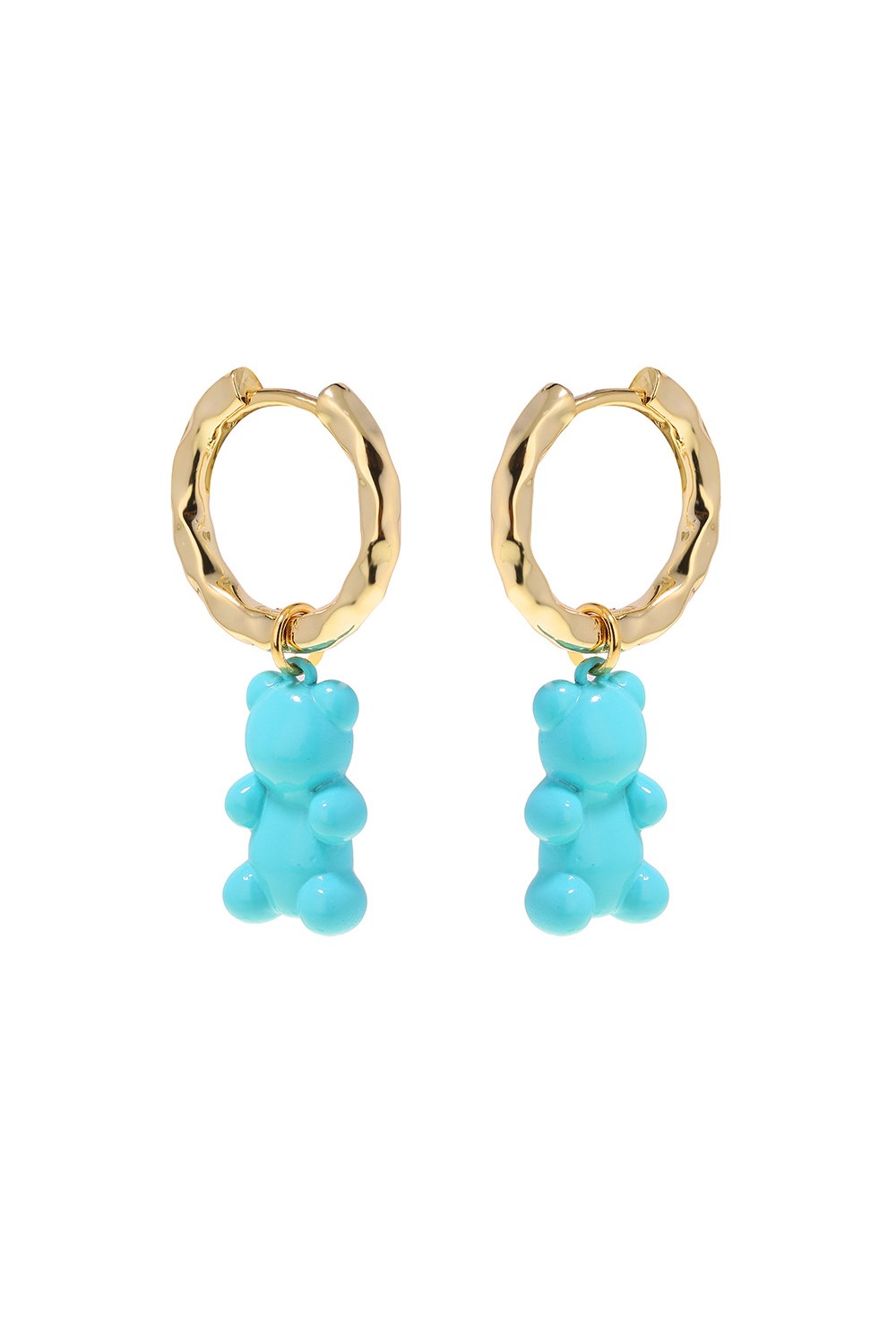 Blue Bear Hoops Earrings - фото 123500