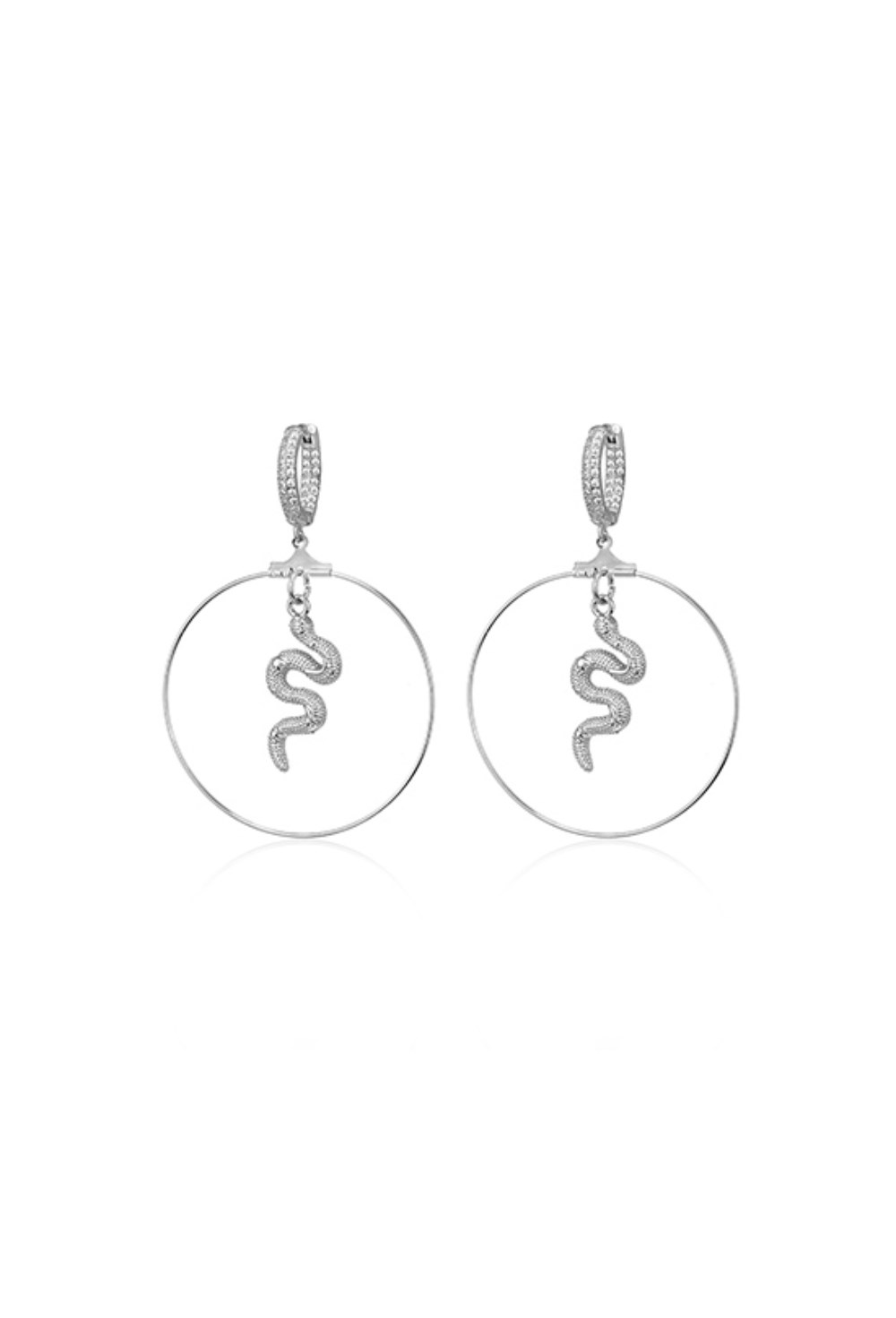 Snakes Hoops Silver - фото 123516