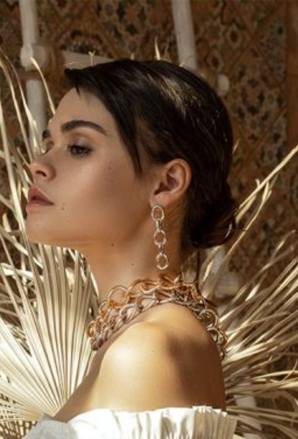 Chains Gold Earrings - фото 123527