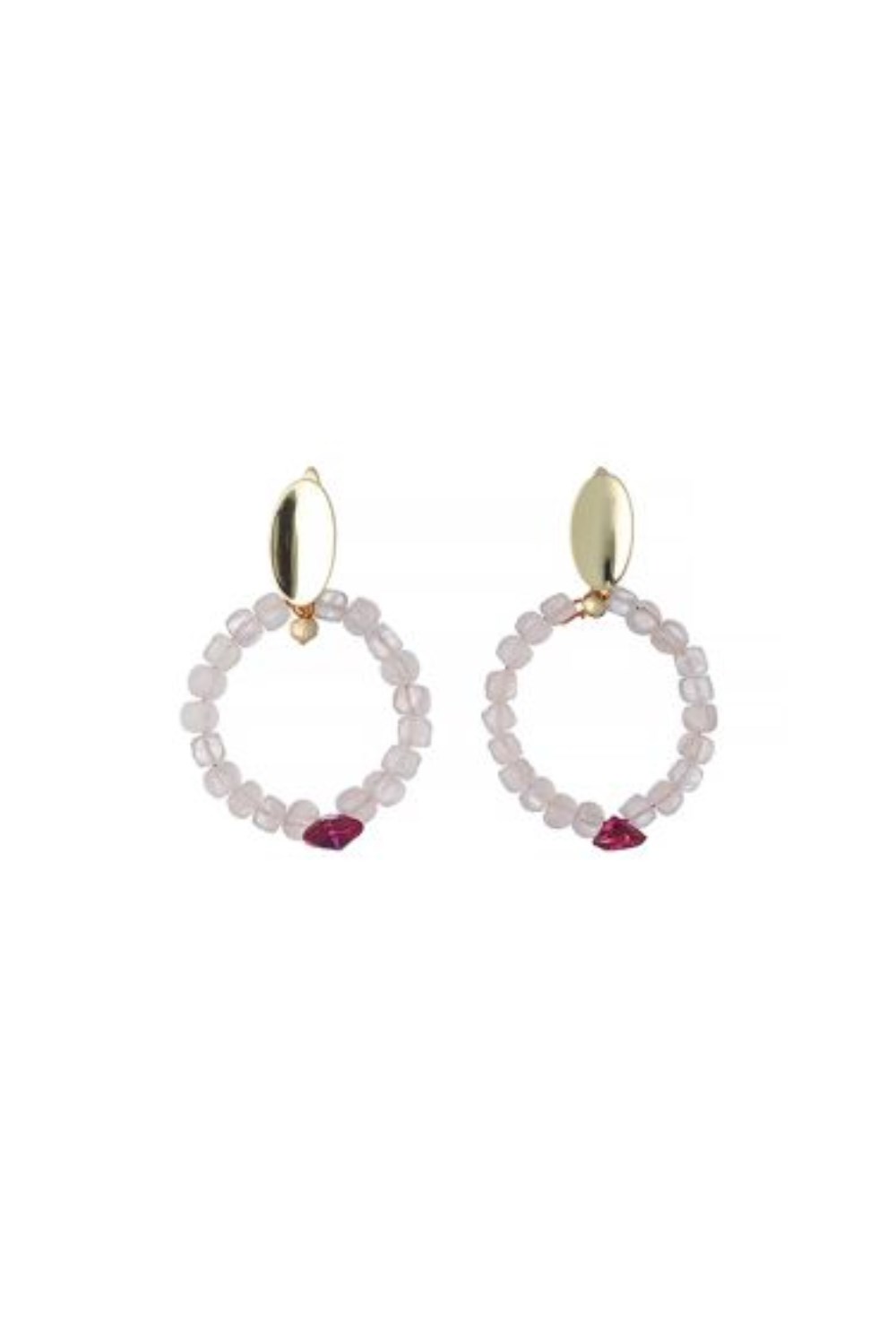 Rose Quartz Earrings - фото 123556