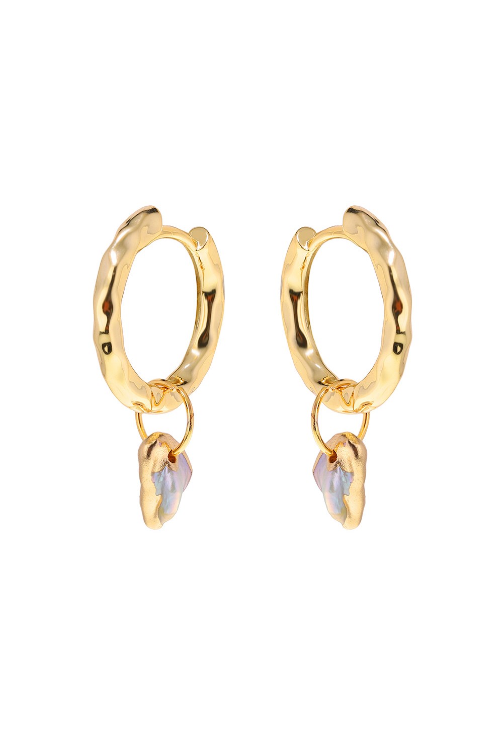Hoops Keshi Pearl Earrings Gold - фото 123563