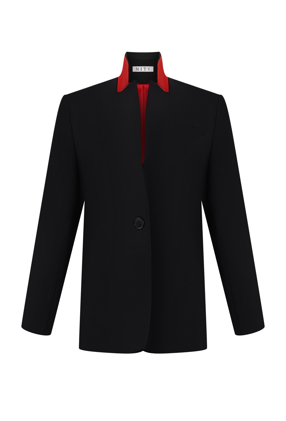 Жакет черный с декором цветы на магнитах - фото 125768