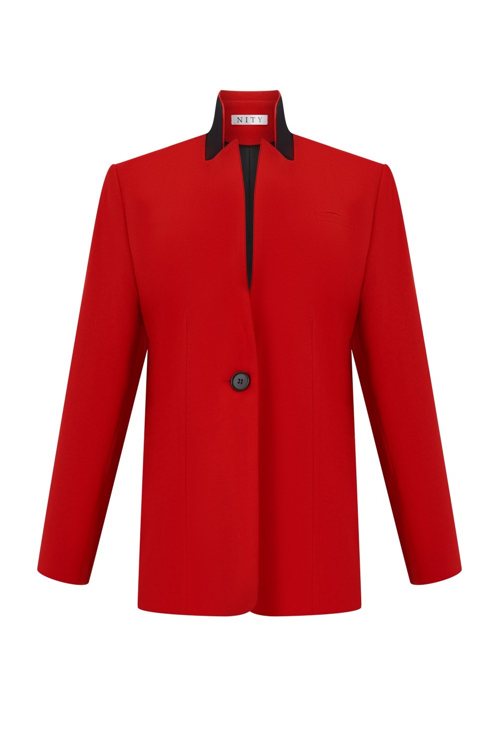 Жакет красный с декором цветы на магнитах - фото 125779