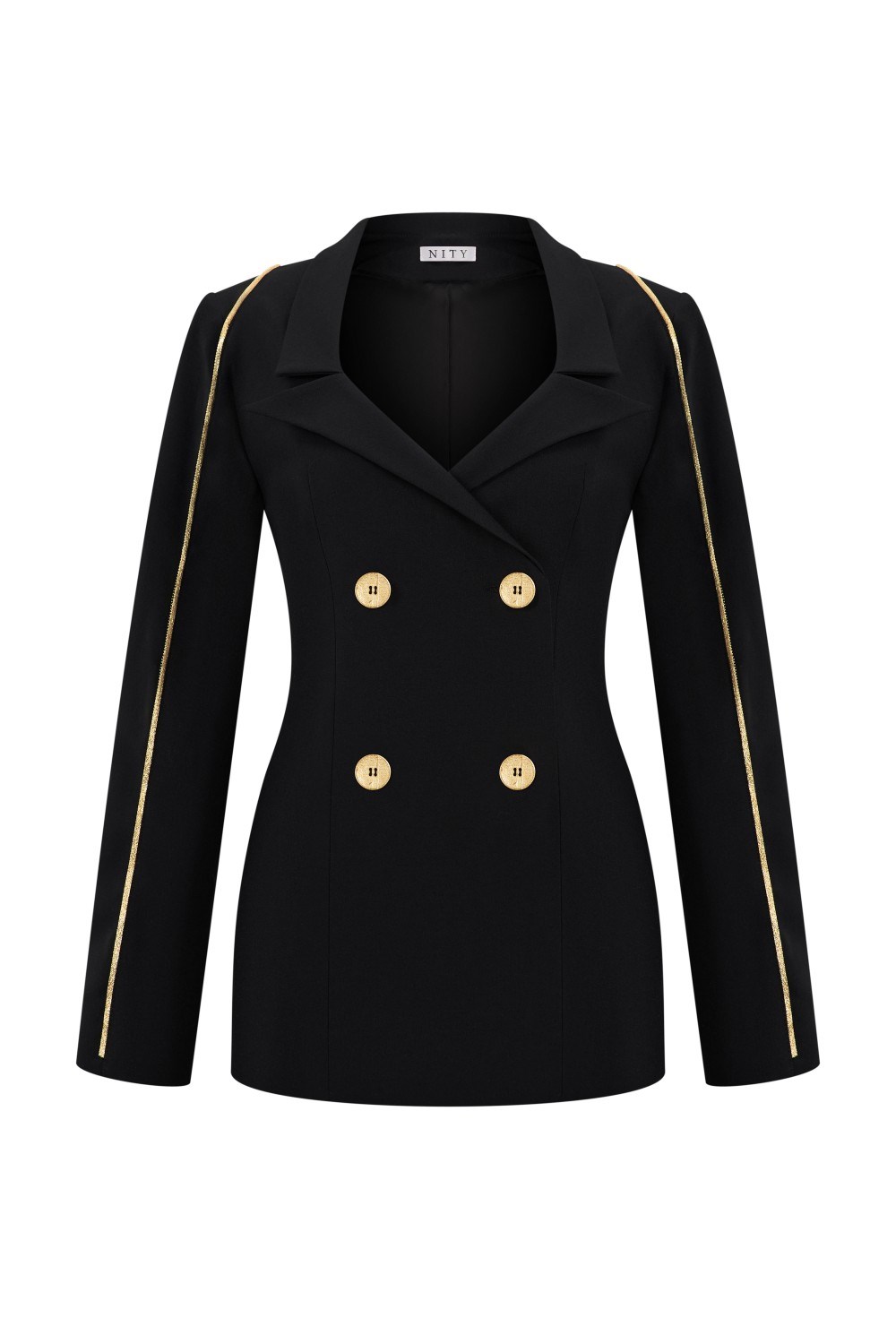 Жакет черный с воланами - фото 125786