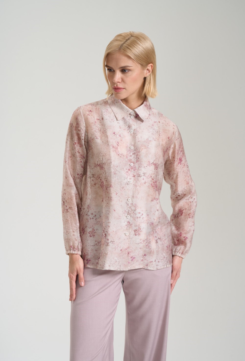 Блуза с цветочным принтом - фото 125814