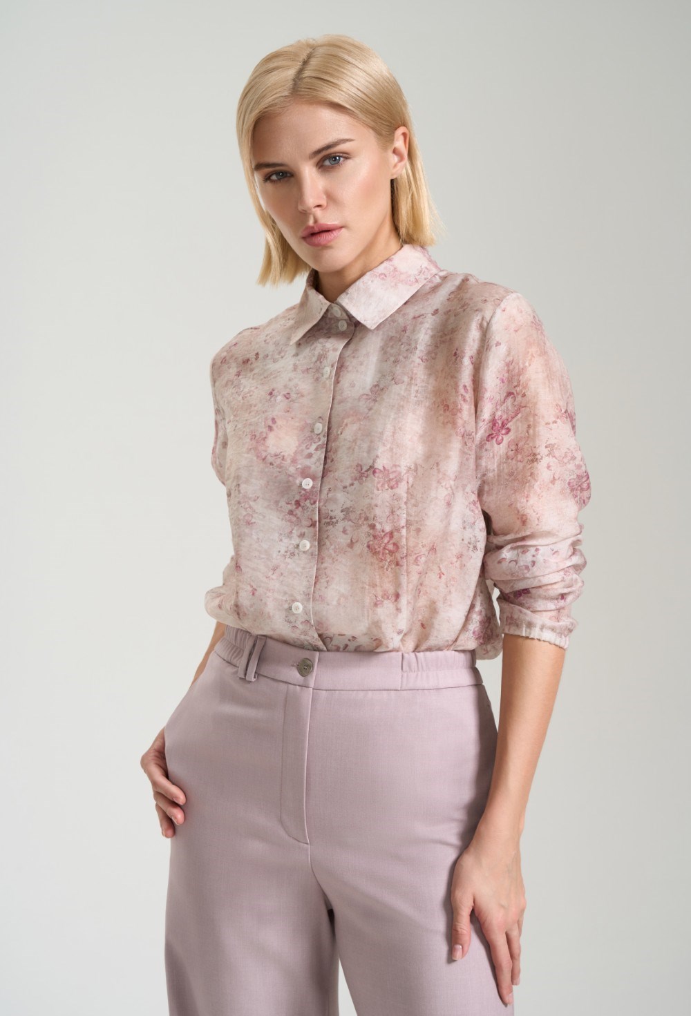 Блуза с цветочным принтом - фото 125815