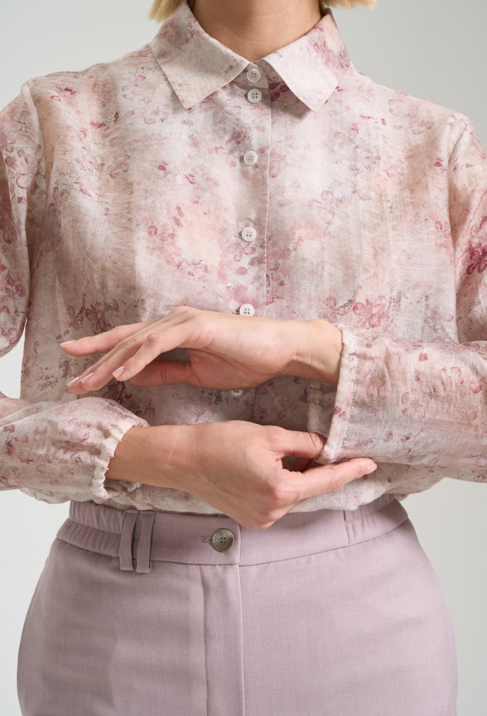 Блуза с цветочным принтом - фото 125817