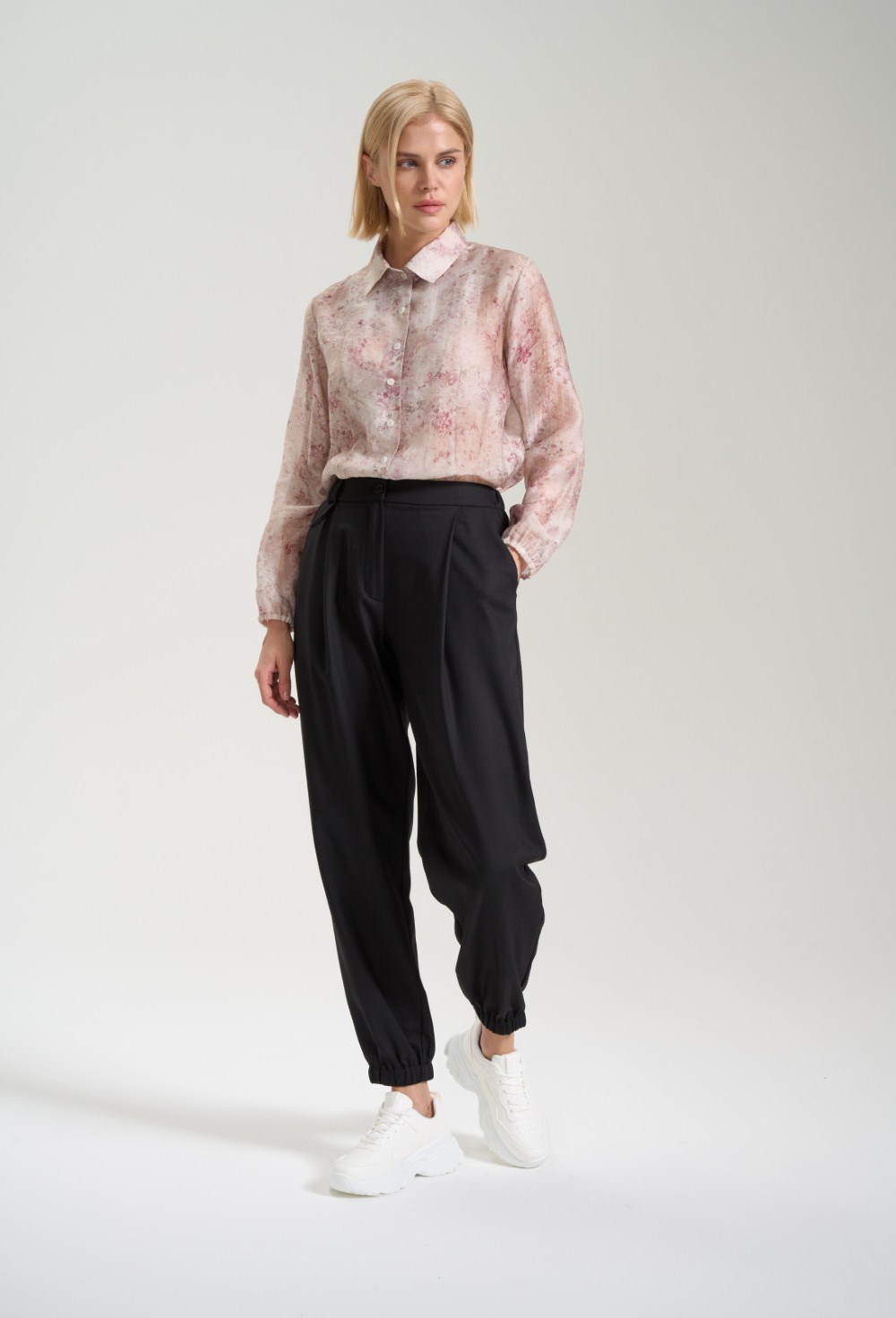 Блуза с цветочным принтом - фото 125818