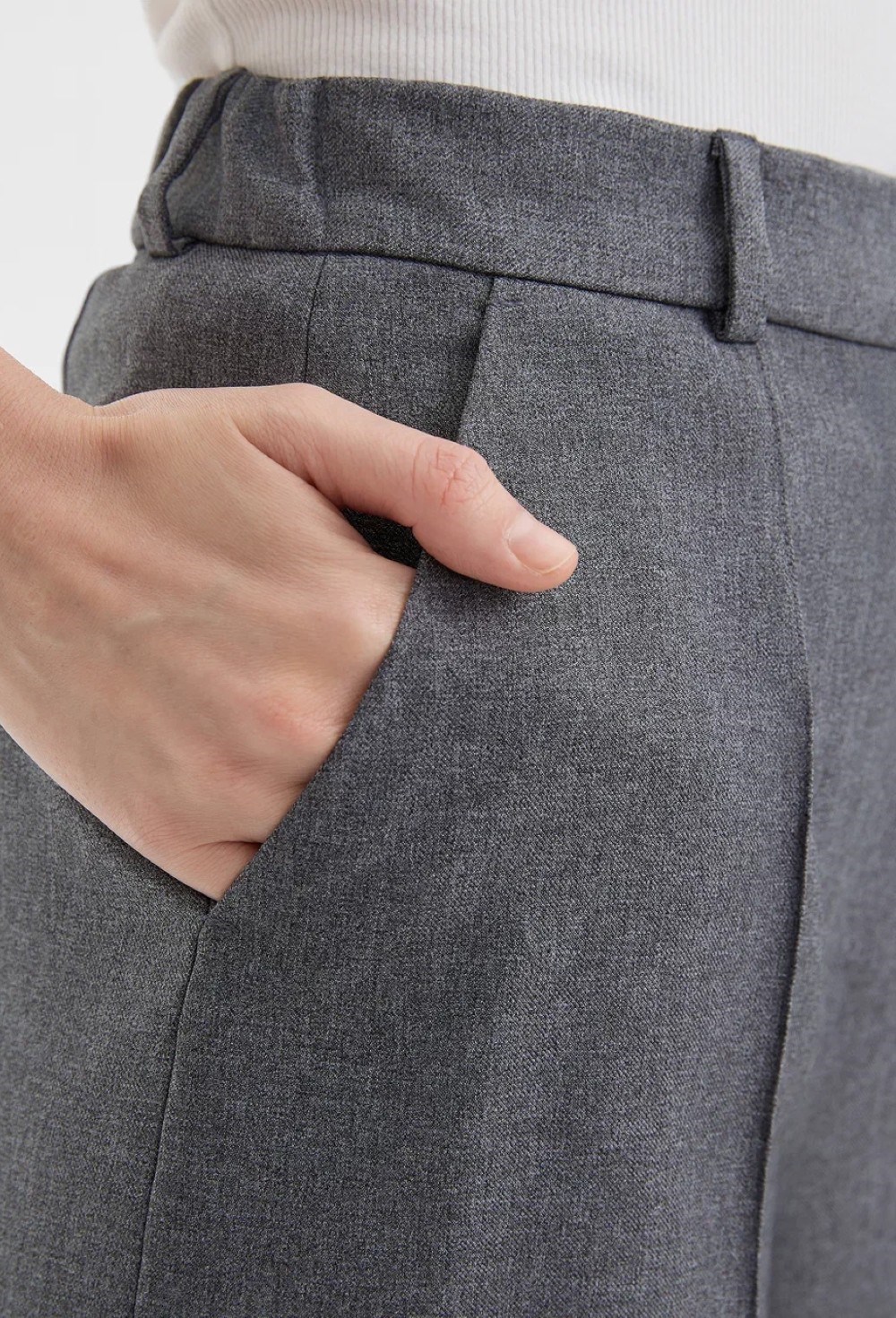 Брюки клеш серые - фото 125859