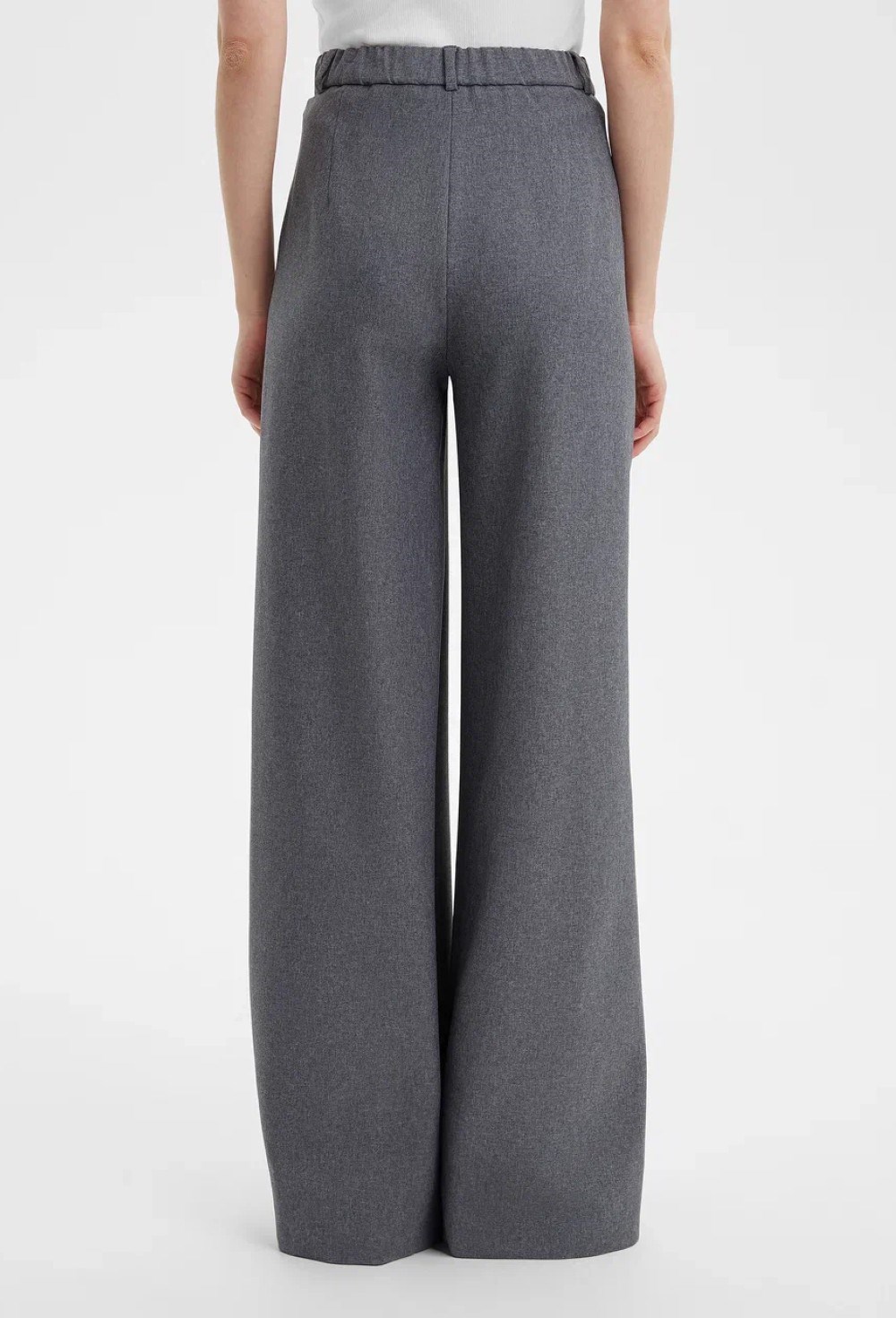 Брюки клеш серые - фото 125860