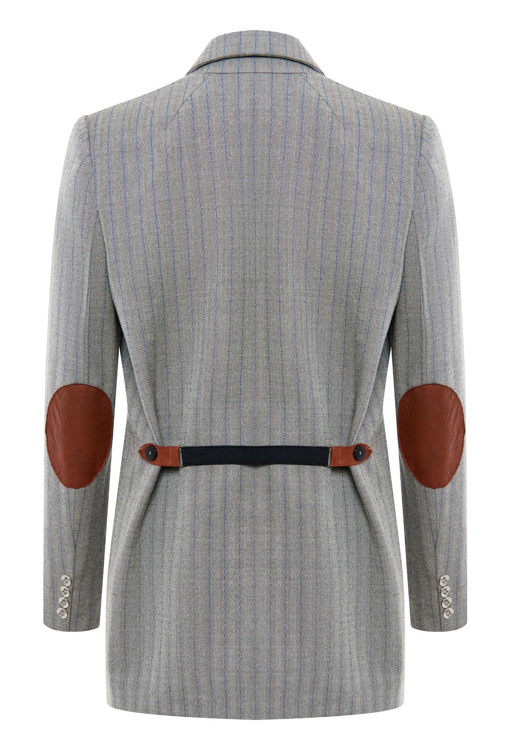 Двубортный жакет в полоску с контрастными лацканами - фото 125907